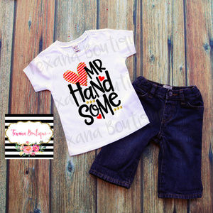 Mr Handsome Boys Valentines Shirts and One Piece